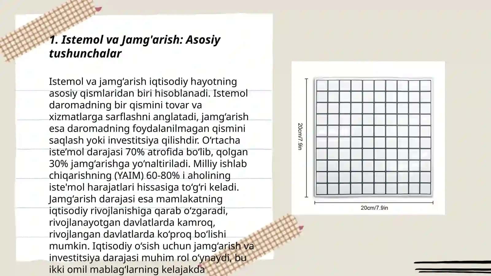 Istemol va jamg'arish ularning grfiklar va funksiyalari 3