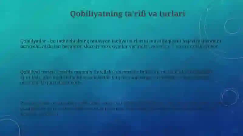 Qobiliyat va uning rivojlanishi 3