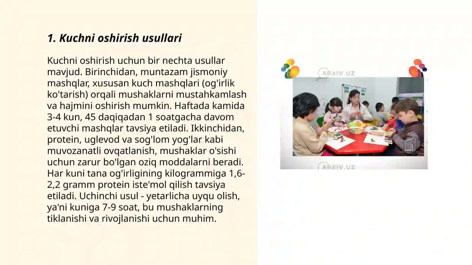 Kuchni oshirish usullari 3