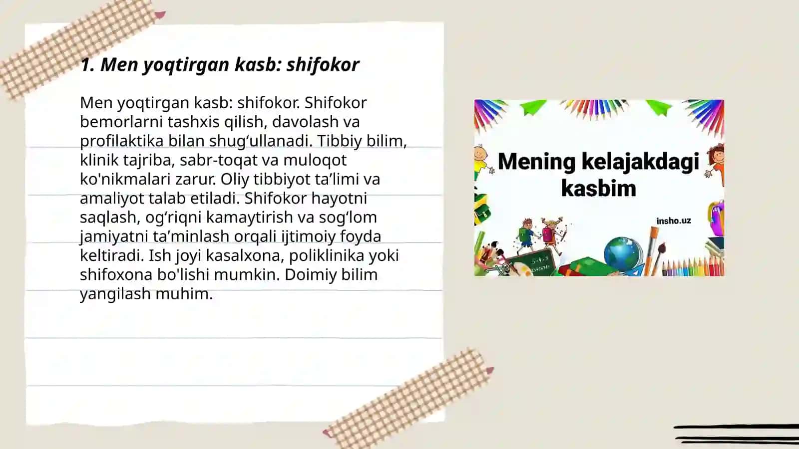 Men yoqtirgan kasb: shifokor 3