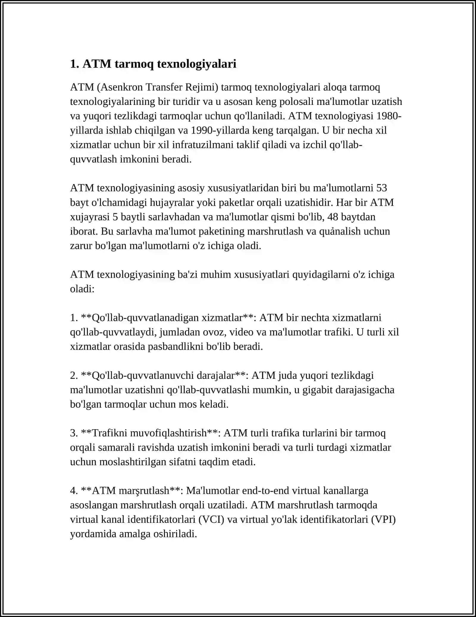 ATM Tarmoqlarining Xususiyatlari va Imkoniyatlari 3