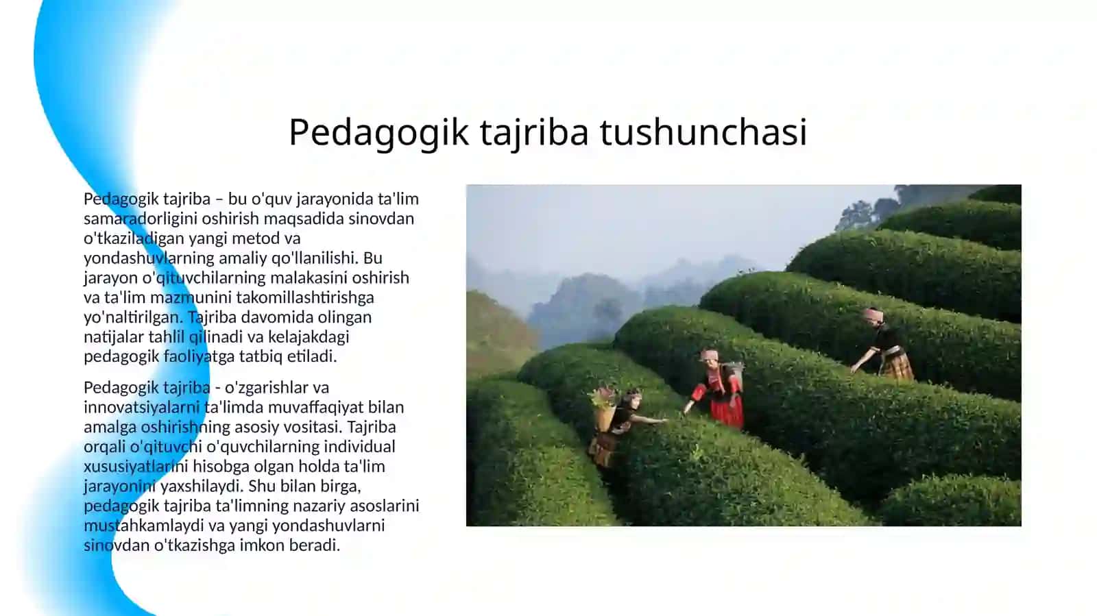 PEDAGOGIK TAJRIBANI TASHKIL ETISH SHARTLARI 3