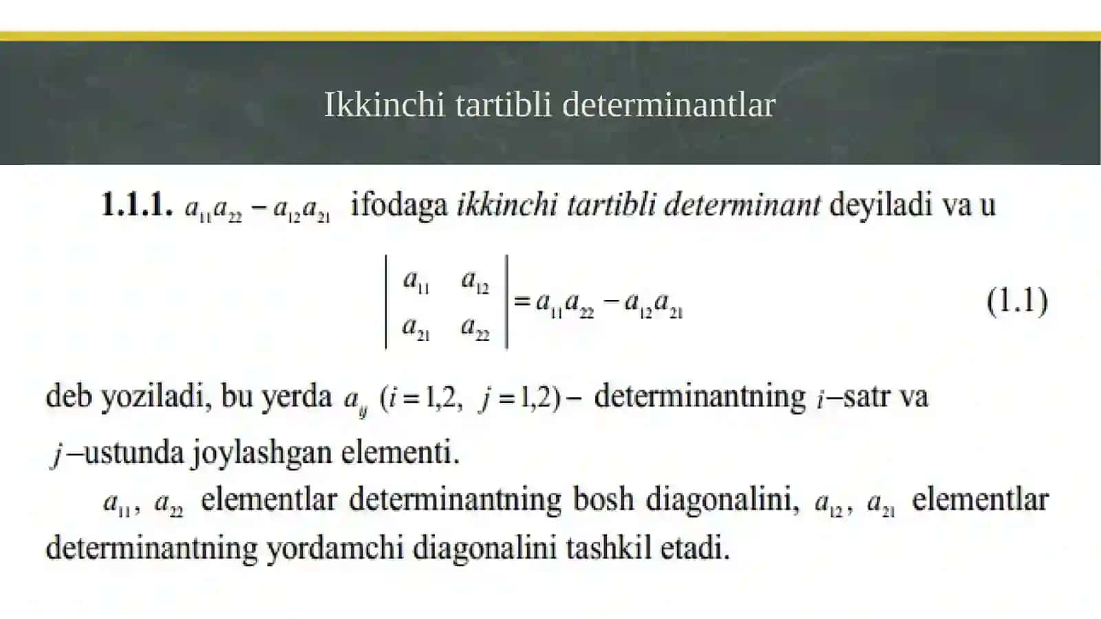Determinantlar nazariyasi 3