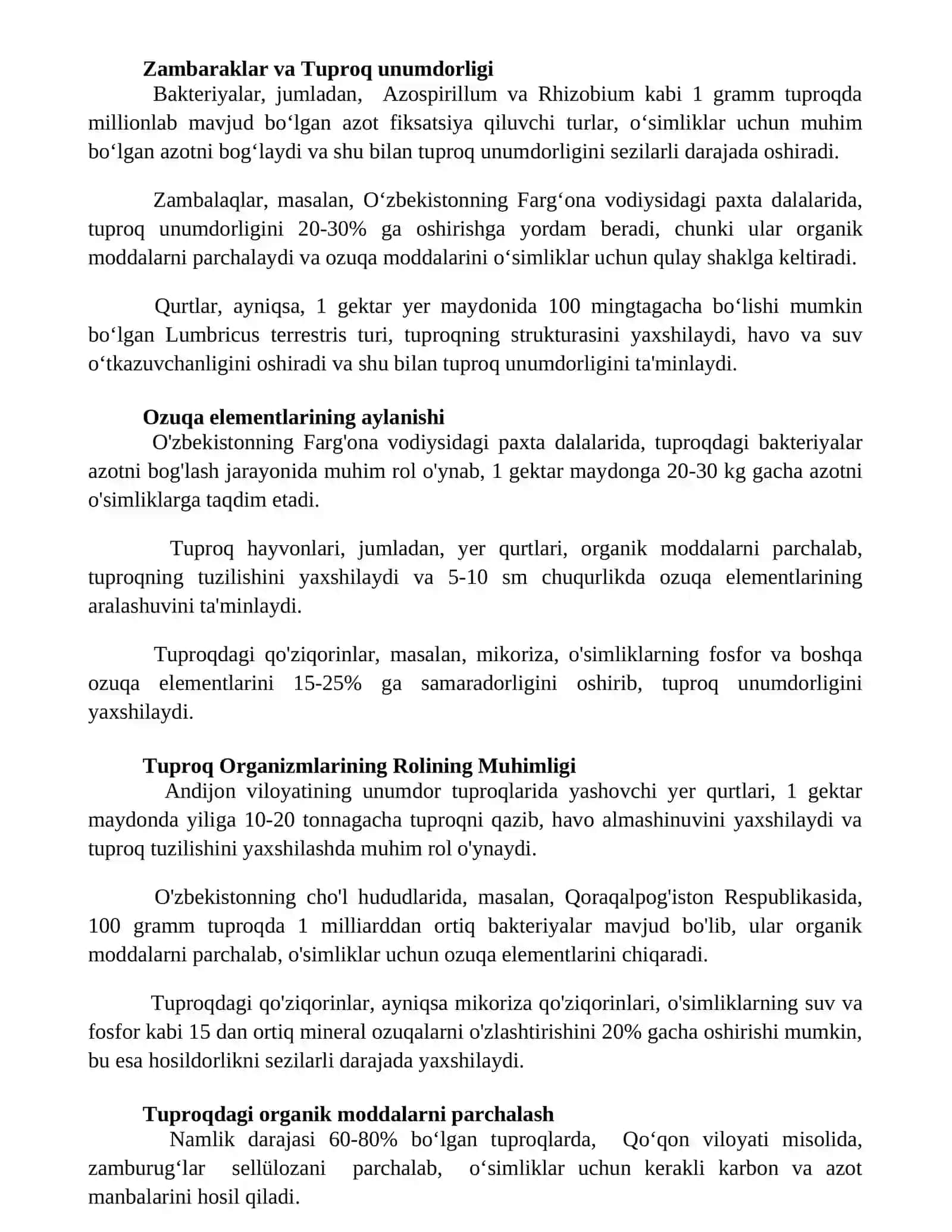 Zarra va Tuproq unumdorligi 3