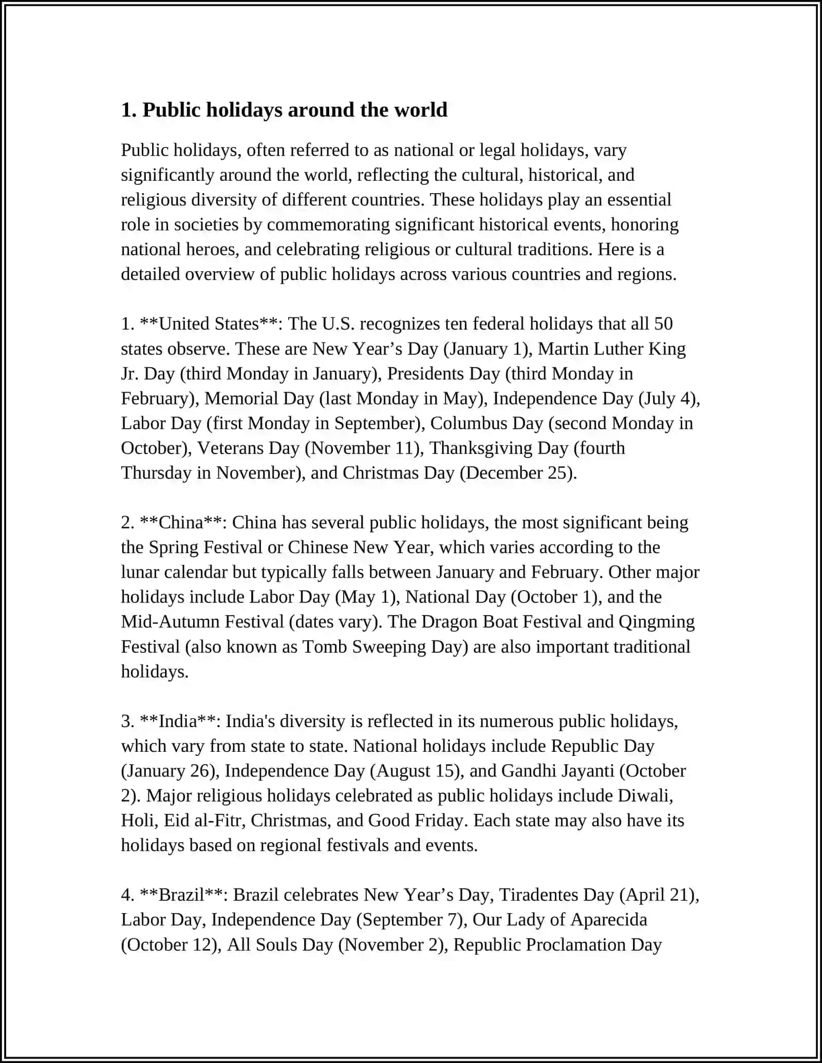 Holidays Public Holidays Around the World 3