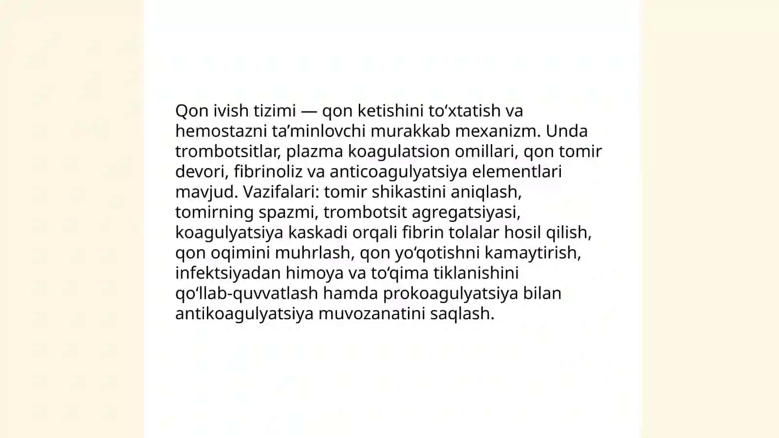 Qon ivish tizimi va qon ivish tizimining tarkibi 3