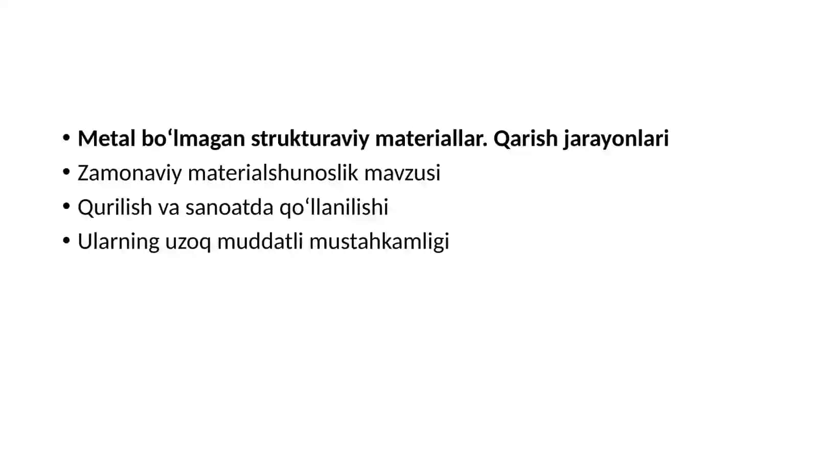 METALBO‘LMAGAN STRUKTURAVIY MATERIALLAR 3