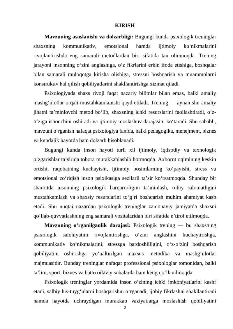 TRENING HAQIDA UMUMIY TUSHUNCHA 3