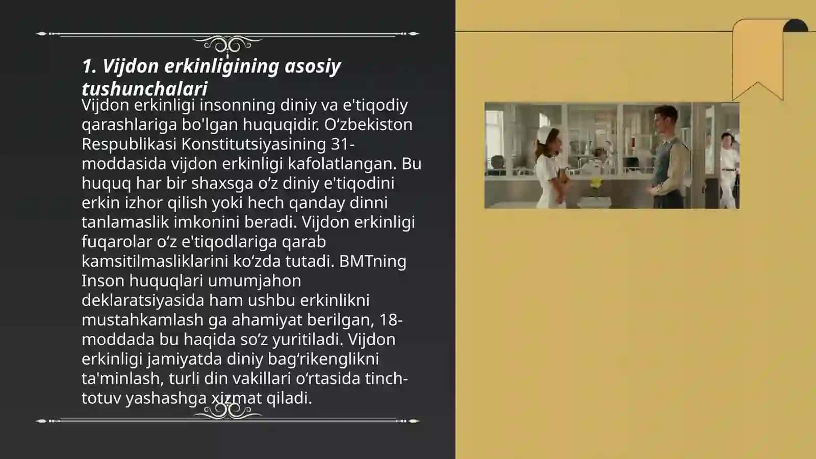 Vijdon va e'tiqod erkinligi ta'rifi 3