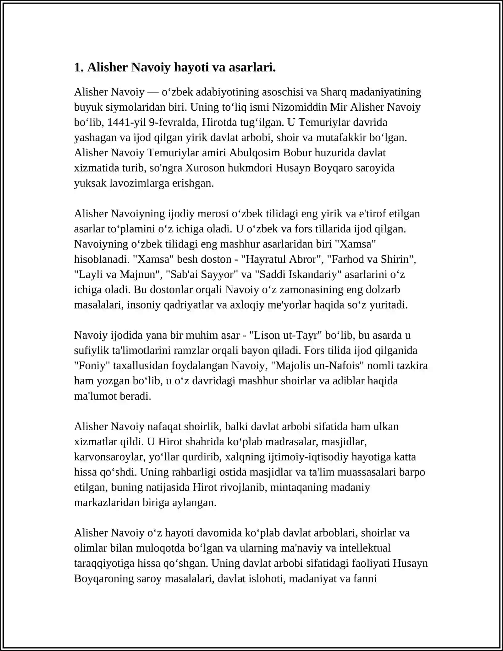 ALISHER NAVOIY O'ZBEK TILINING ASOSCHISI 3