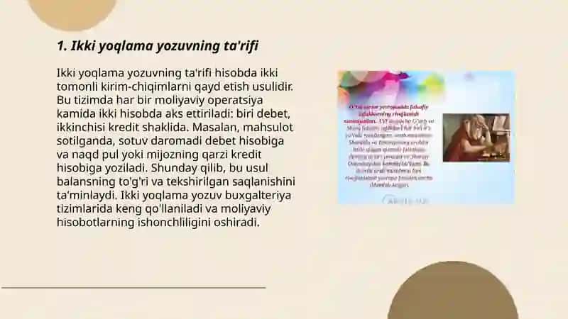 Ikki yoqlama yozuv va uning rivojlanish bosqichlari 3