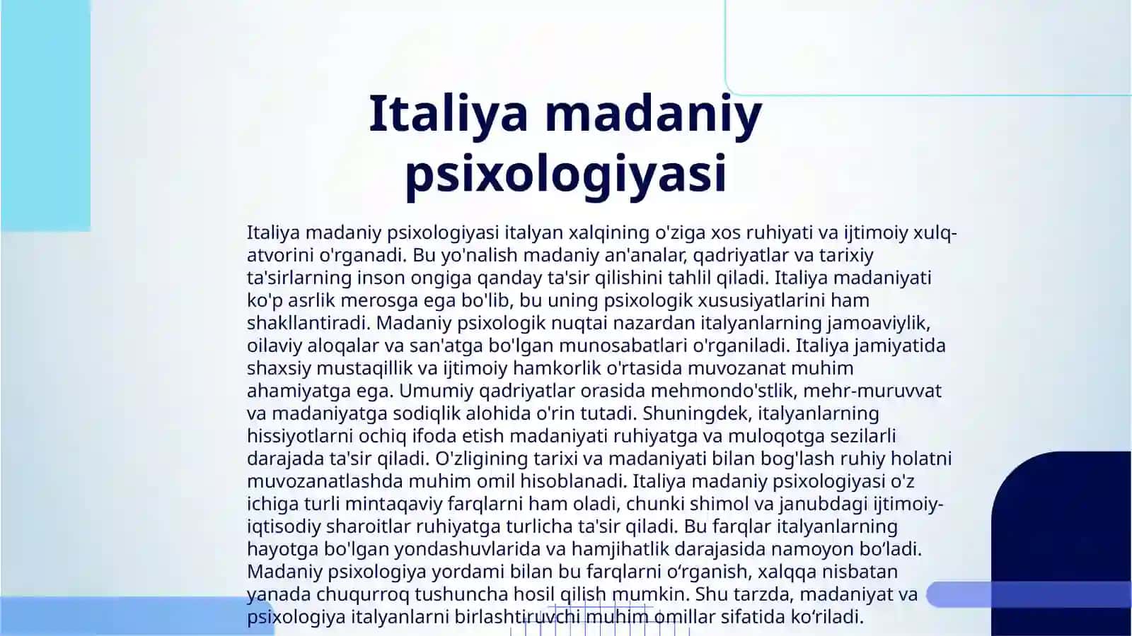 ITALIA DAVLATI ETNOPSIHOLOGIYASI 3