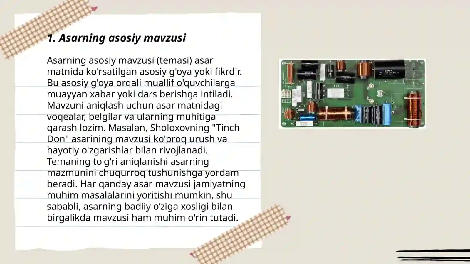 Ong oqimi. Modern asar tahlili 3