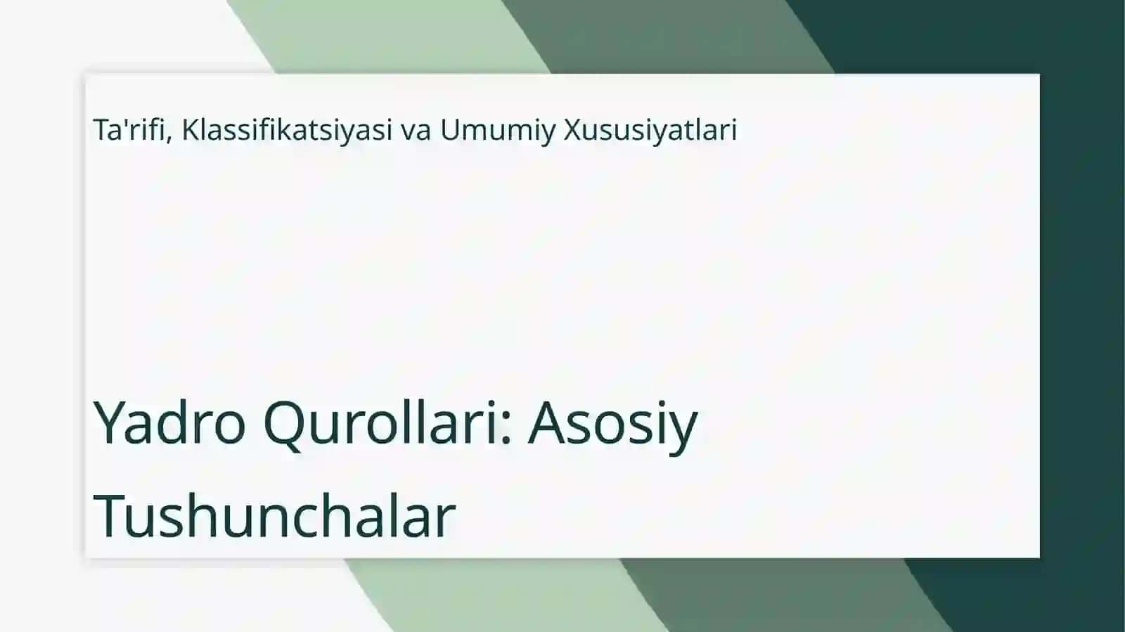 Yadro va kimyoviy qirgʻin qurollari va ulardan himoyalanish 3