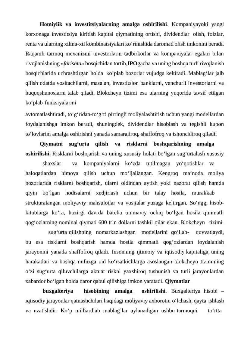 RAQAMLI IQTISODIYOTDA MOLIYAVIY TEXNOLOGIYALAR 3
