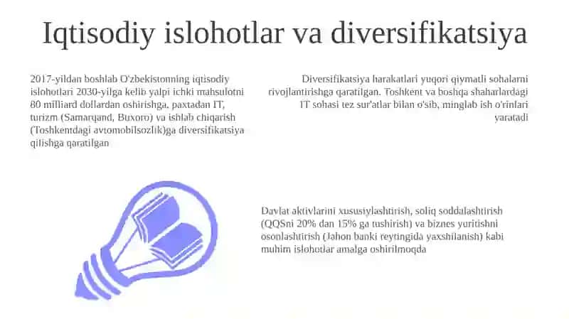 Iqtisodiy islohotlar va diversifikatsiya 3