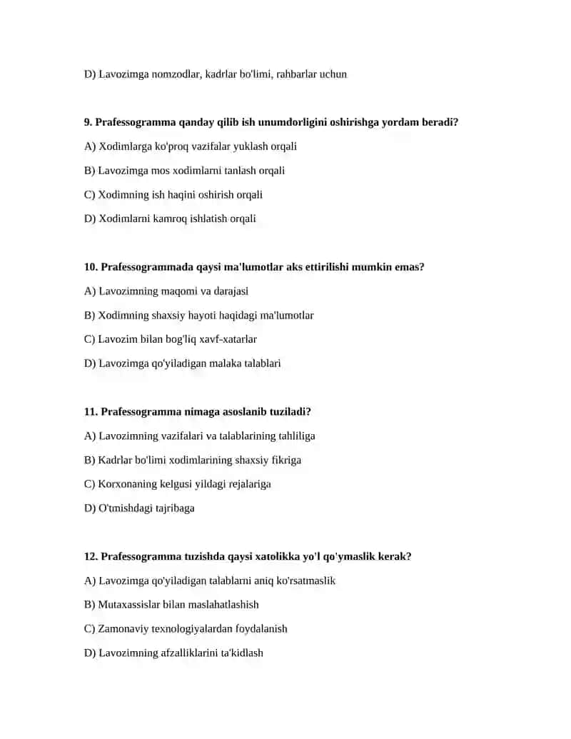Prafessogrammaning tuzilishi va oʻziga xos xususiyatlari 3