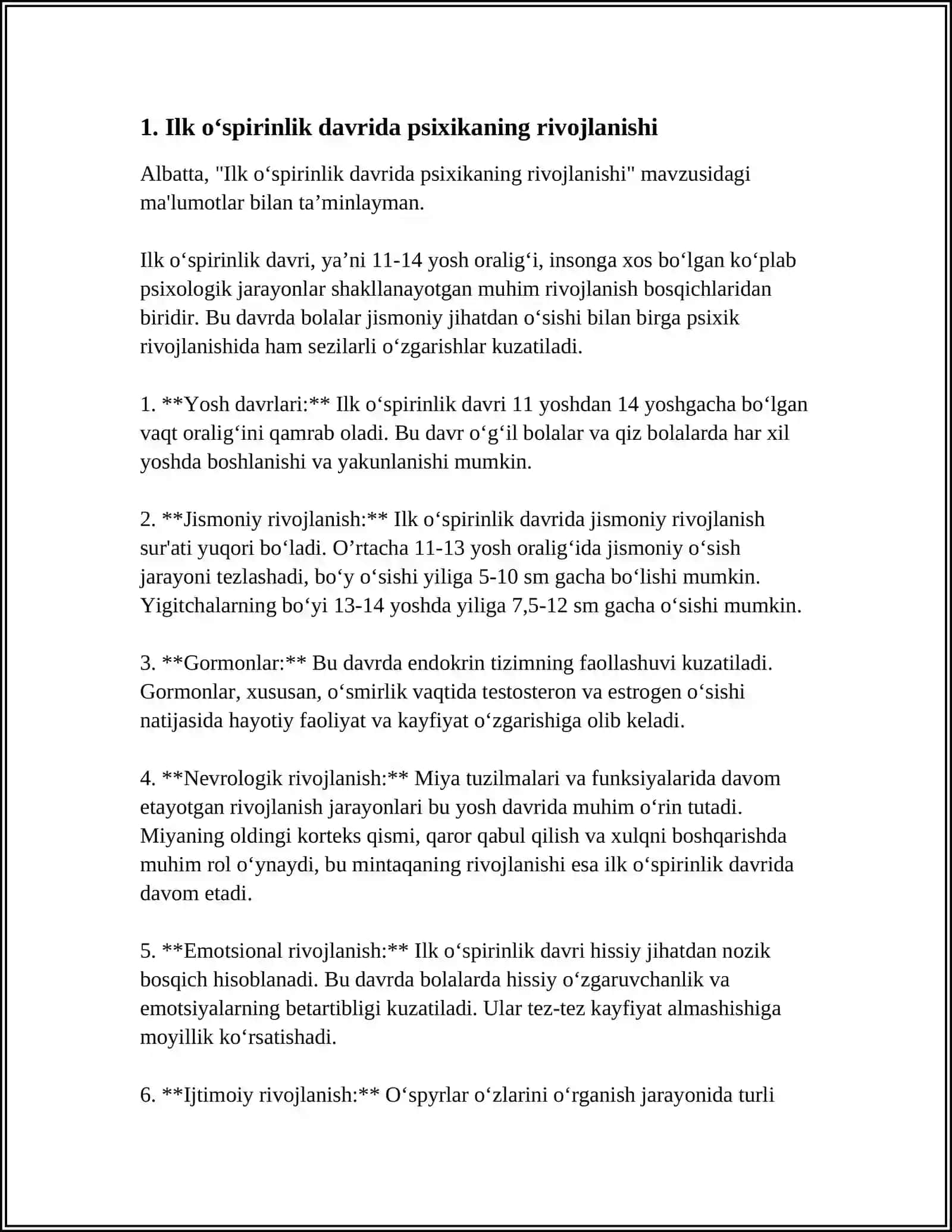 Ilk o'spirinlik davrida psixikaning rivojlanishi 3