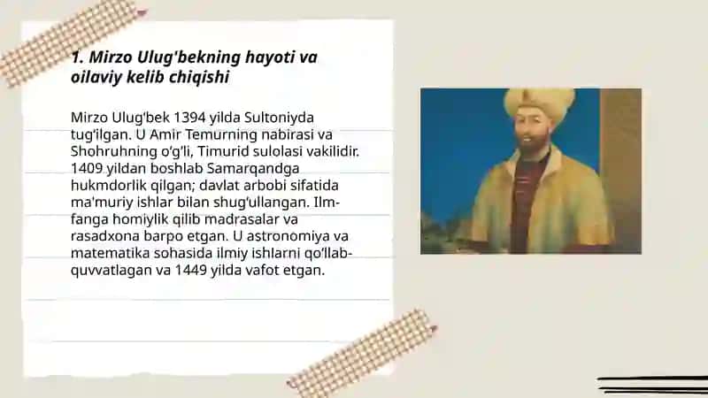 Mirzo Ulugbek-davlat arbobi va buyuk olim 3