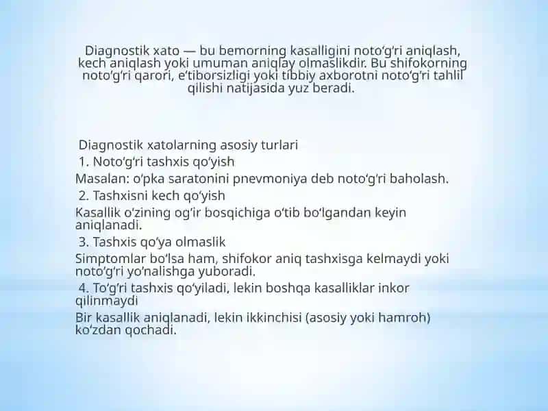 Klinik amaliyot dashifokor xatosi 3