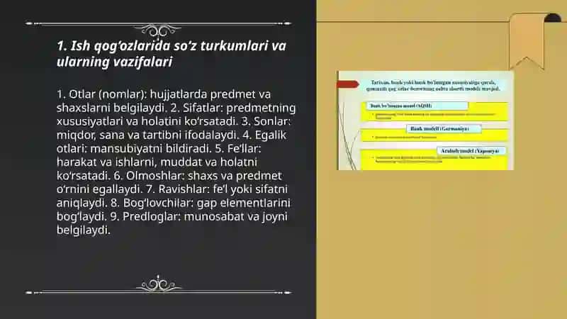 ISH QOG‘OZLARNING GRAMMATIK TARKIBI 3
