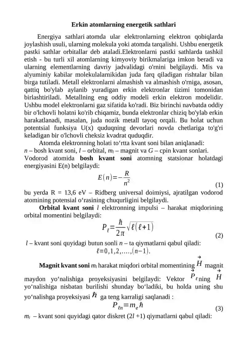 Fizika II fanidan 3-mustaqil ishi 3