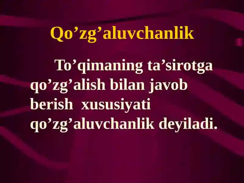 Qo’zg’aluvchan to’qimalarda bioelektrik hodisalar. Ta`sirlash qonunlari. 3