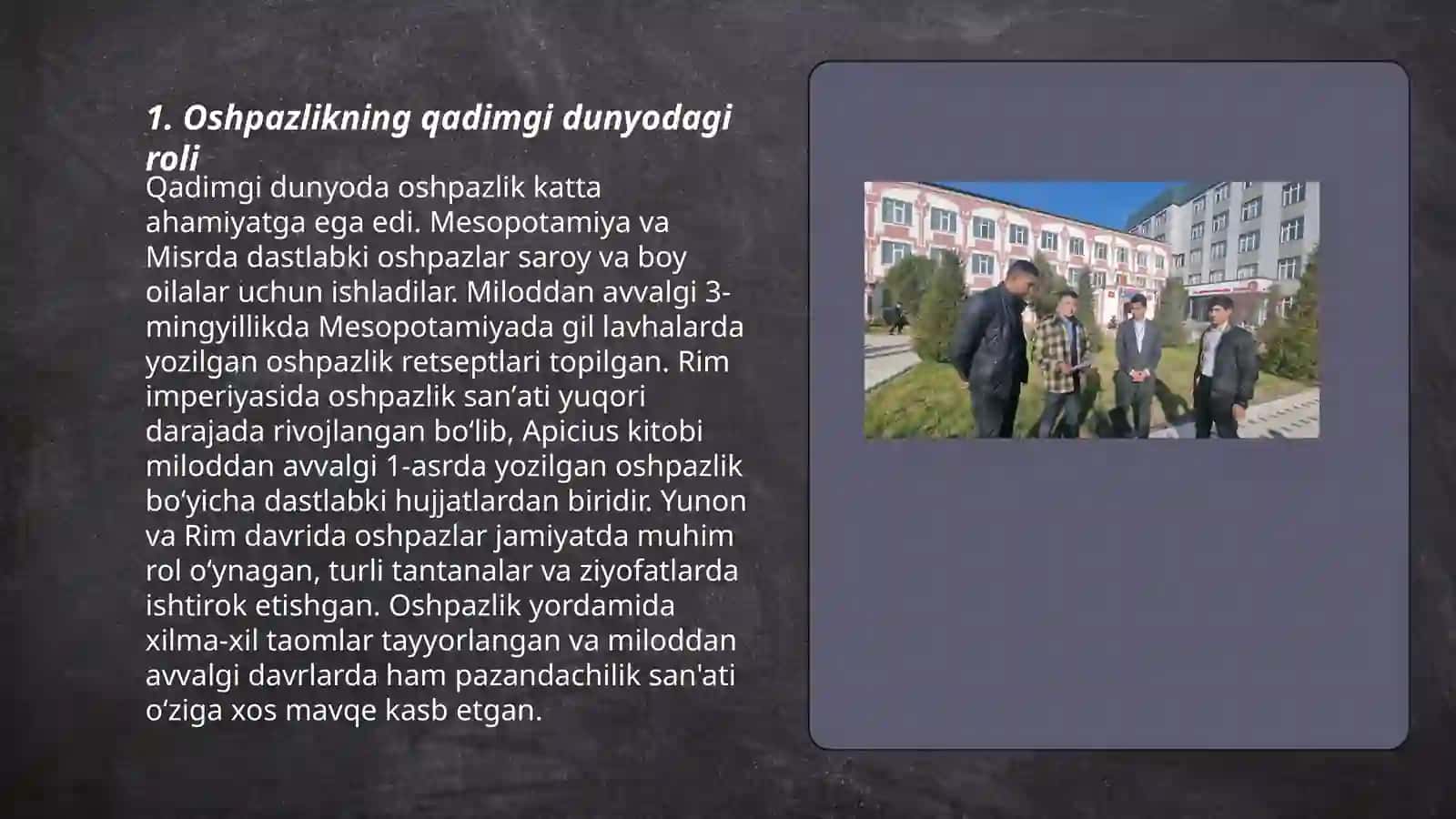 Oshpazlik kasbining tarixi 3
