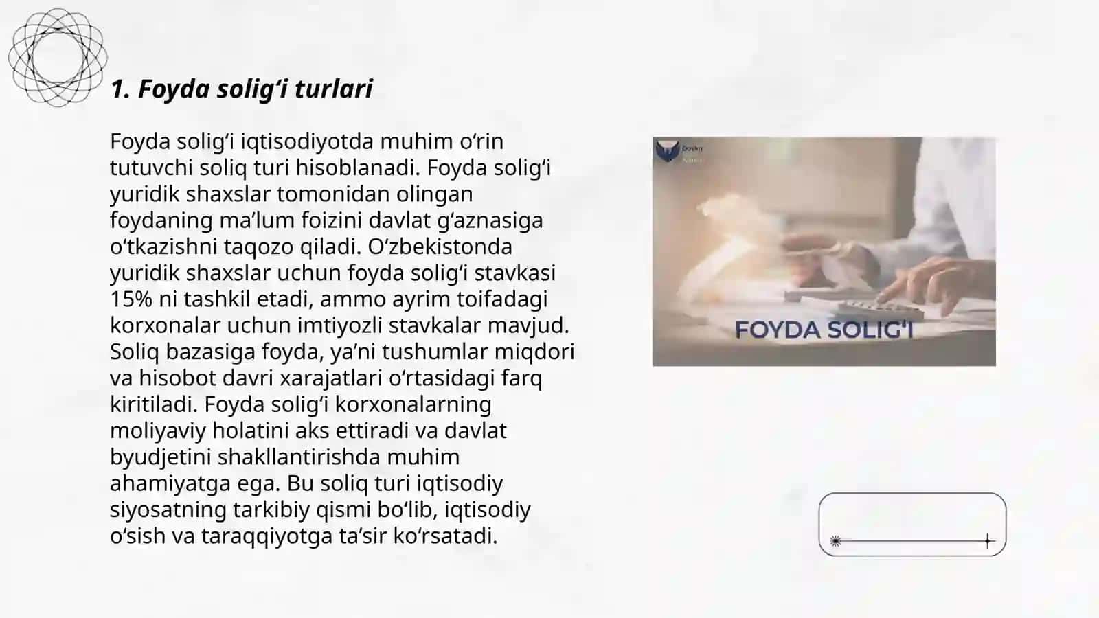 Foyda solig‘i turlari va stavkalari 3