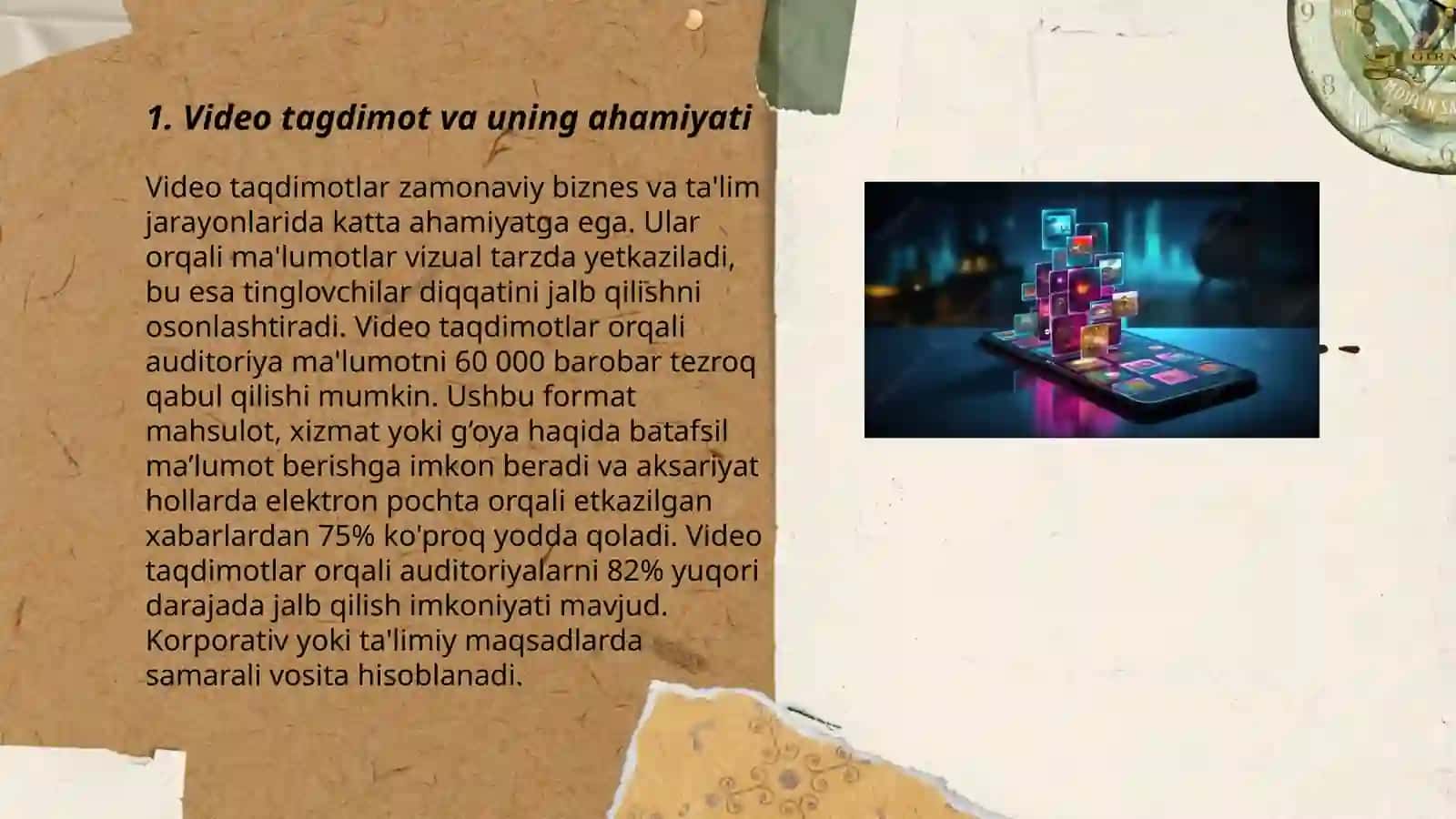 Video tagdimot tayyorlash va rasmiylashtirish 3