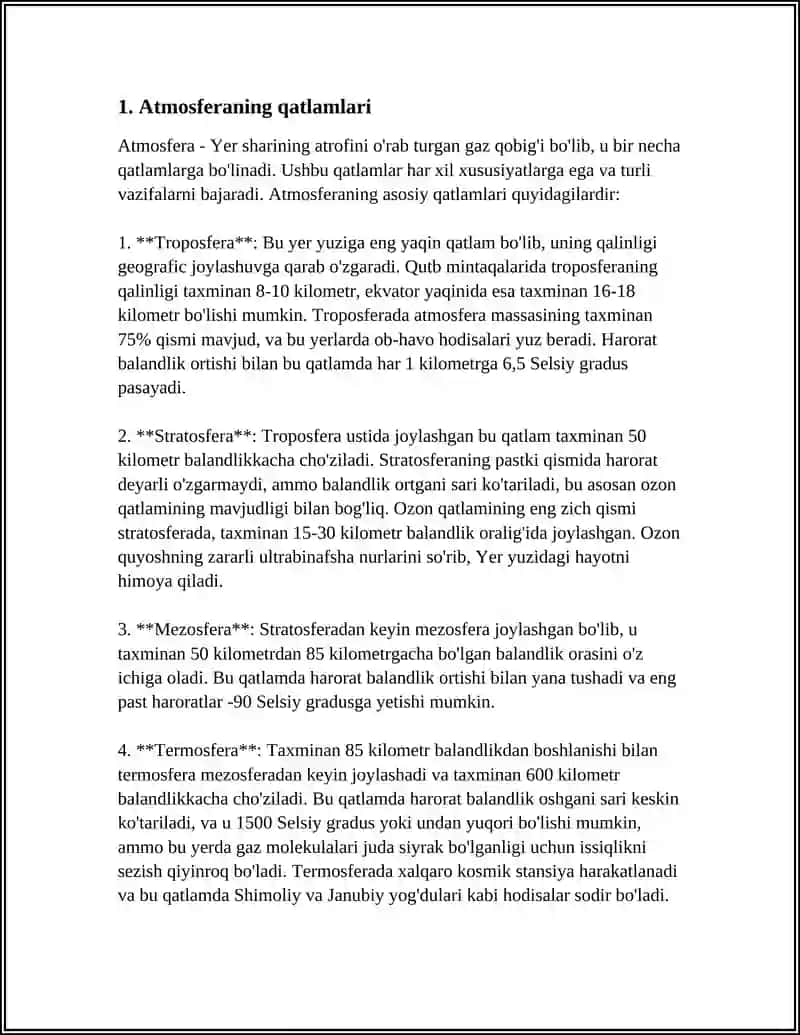 ATMOSFERANING TUZILISHI VA TARKIBI 3
