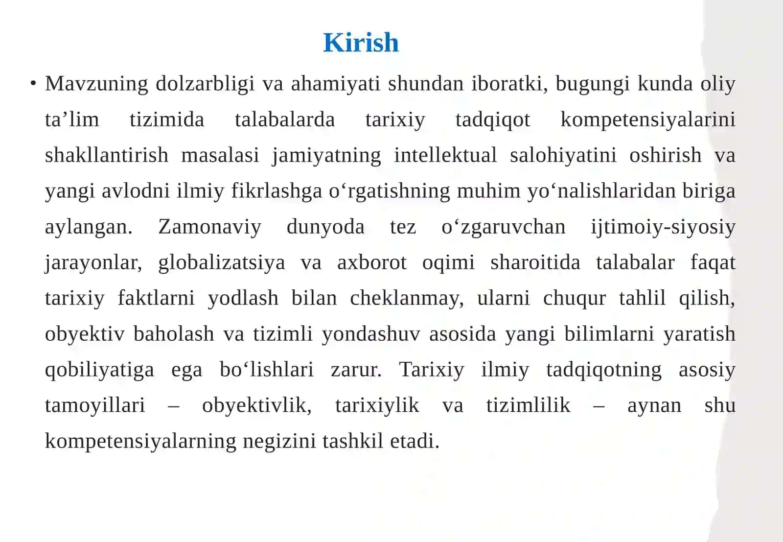 Tarixiy ilmiy tadqiqotning asosiy tamoyillari 3