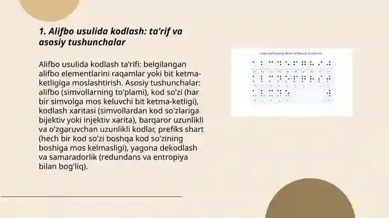 Alifbo usulida kodlash 3