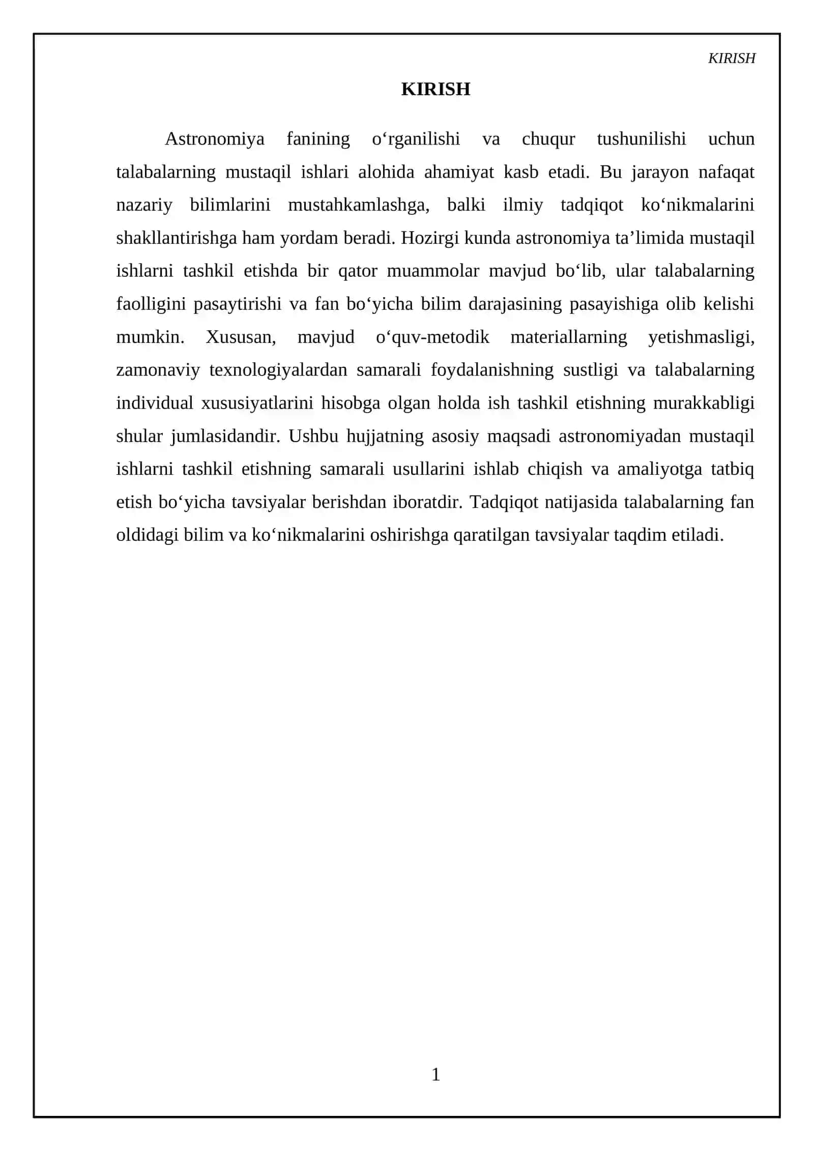 Astronomiyadan. mustaqil ishlarni tashkil etish 3