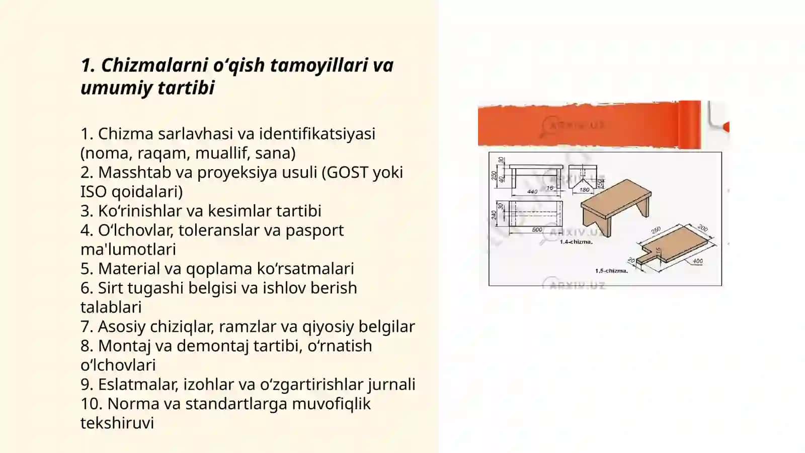 Chizmalarni OʻQISH TARTIBI VA QOIDALARI 3