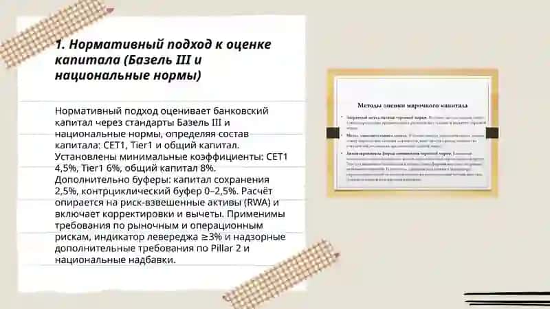 Методы оценки банковского капитала 3