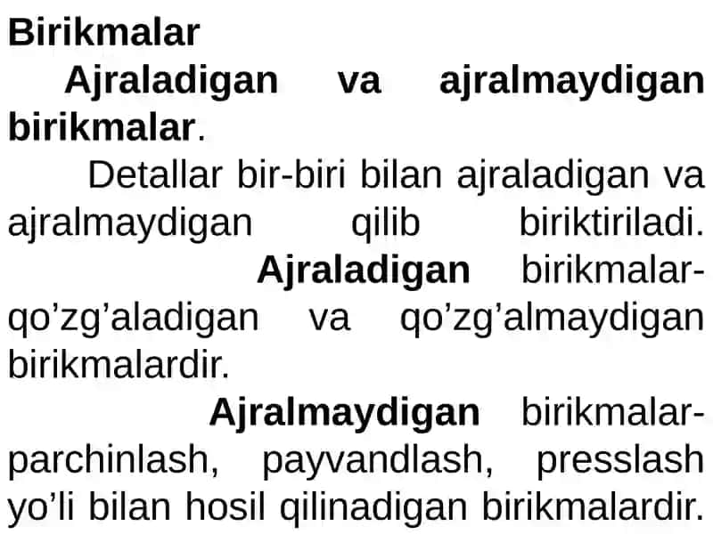 Ajralmaydigan birikmalar 3
