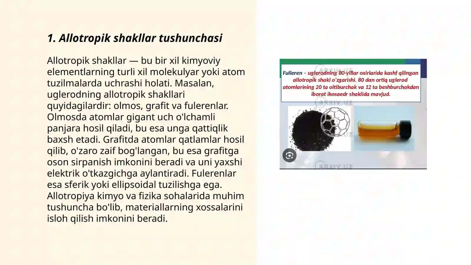 Allotropik shakllar tushunchasi 3