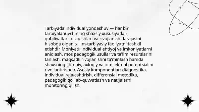 Tarbiyada individual yondashuv muammosi 3