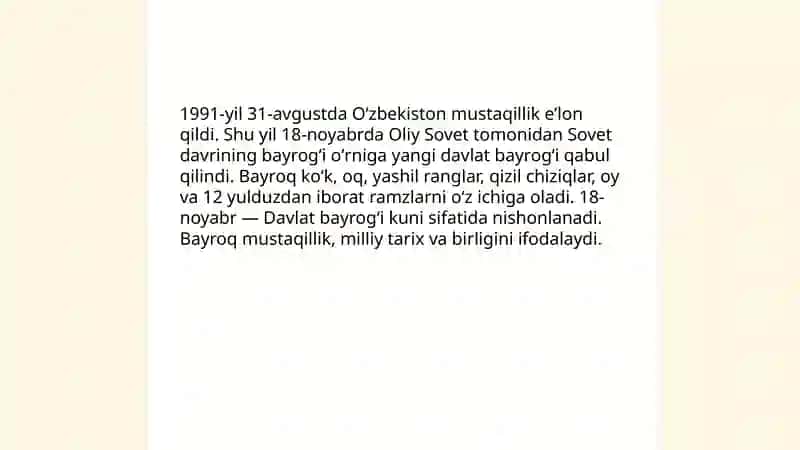 Oʻzbekiston Respublikasi bayrogʻi 3