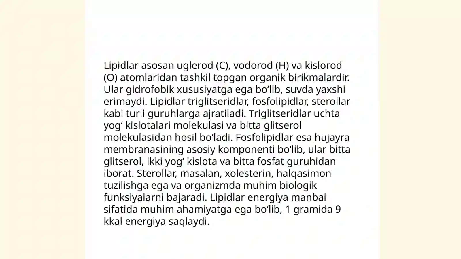 Lipidlar haqqinda magʻliwmat 3