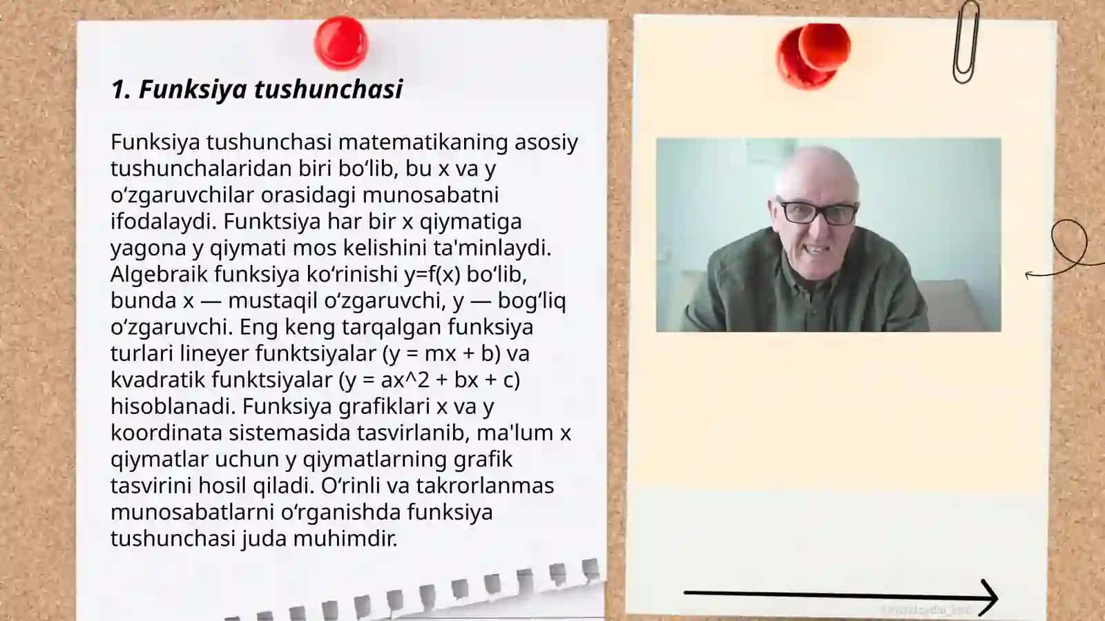Funksiyaning oʻsishi va kamayishi 9-sinf algebrasi 3