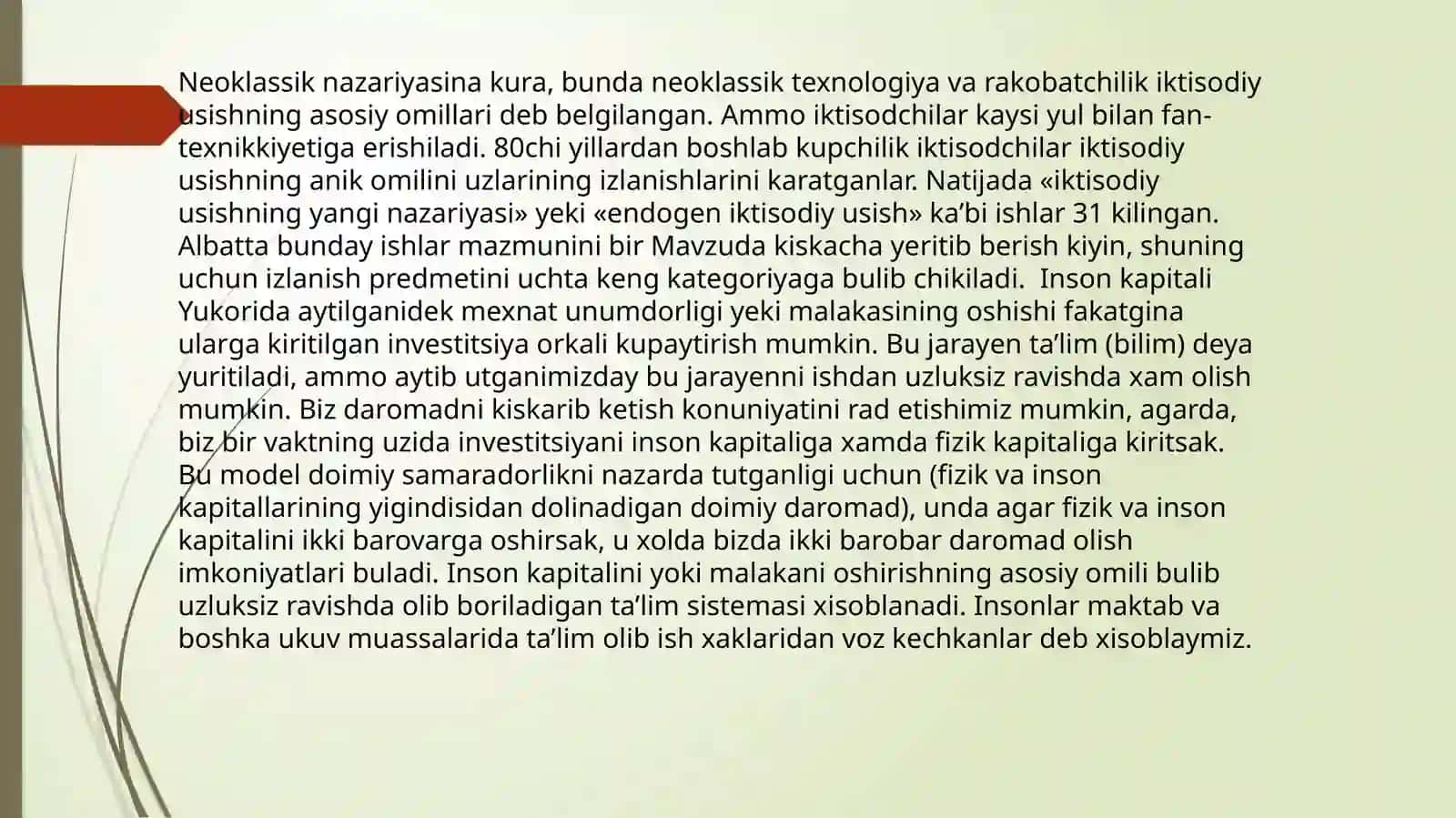IQTISODIY O’SISH YANGICHA NAZARIYASI 3