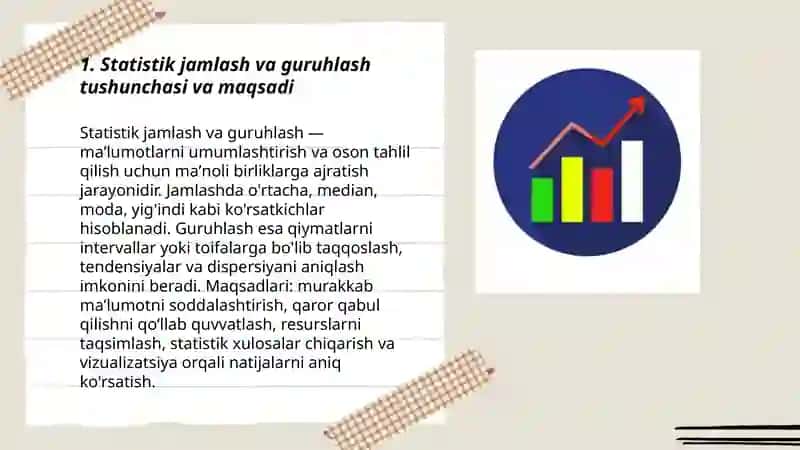 Statistik jamlash va guruhlash 3