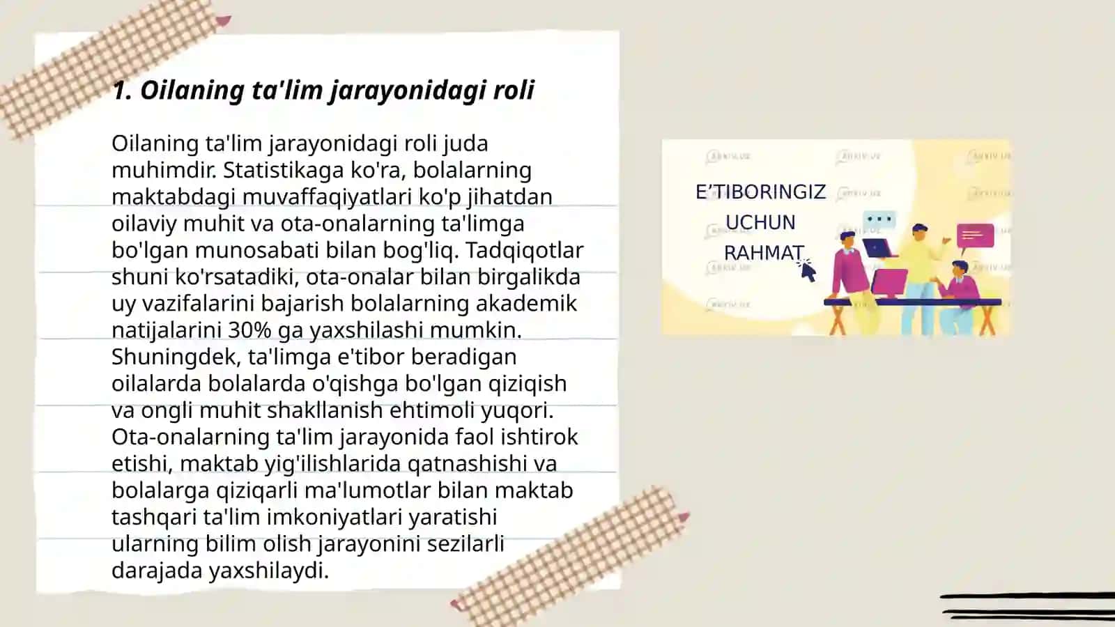 Oilaning ta'lim jarayonidagi roli 3