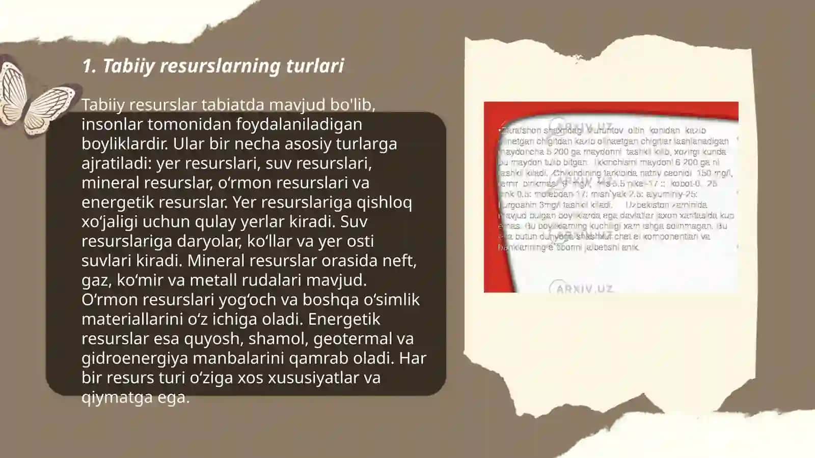 Tabiiy resurslar va ularning klassifikatsiyasi 3