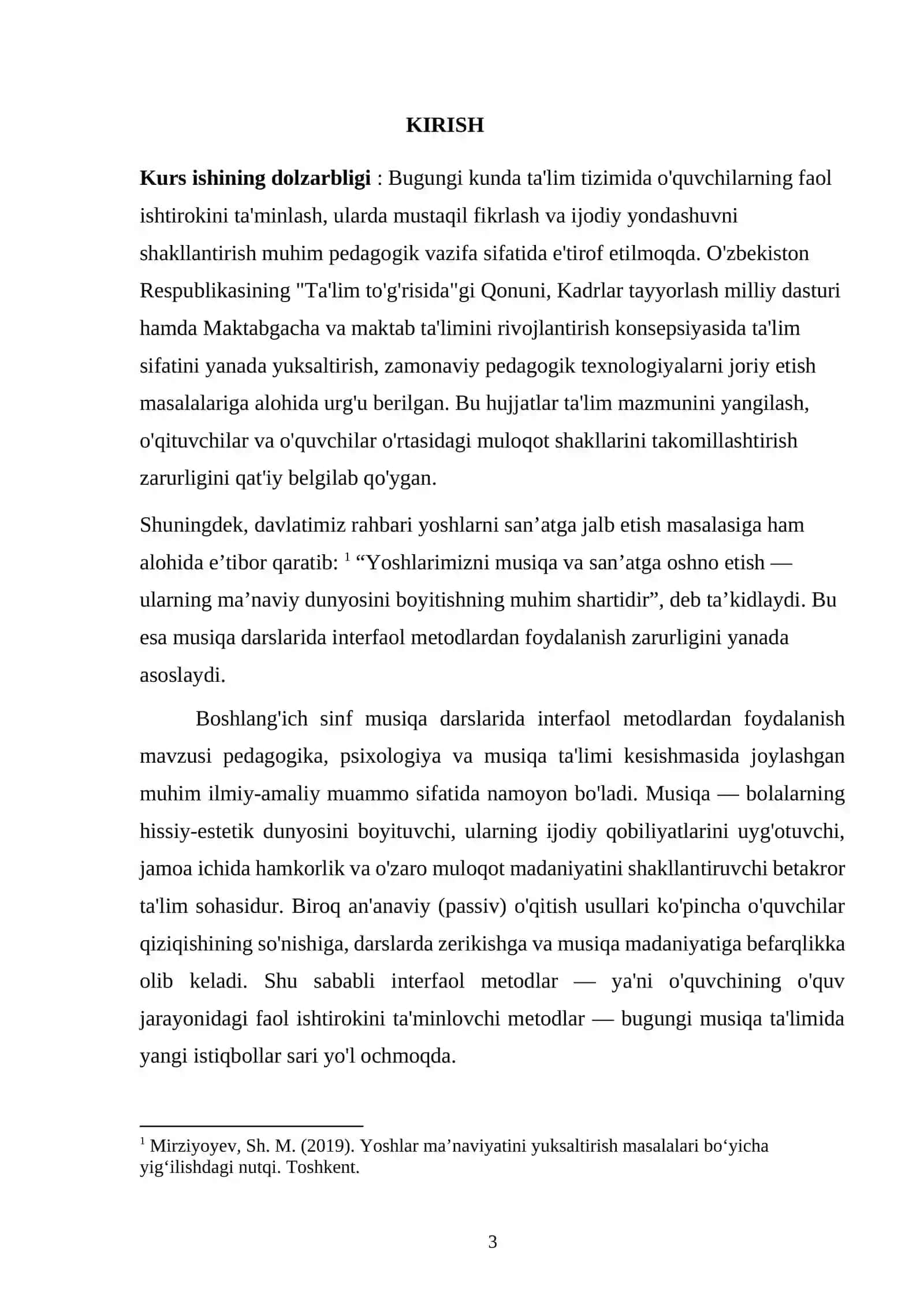 MUSIQA O’QITISH METODIKASI 3