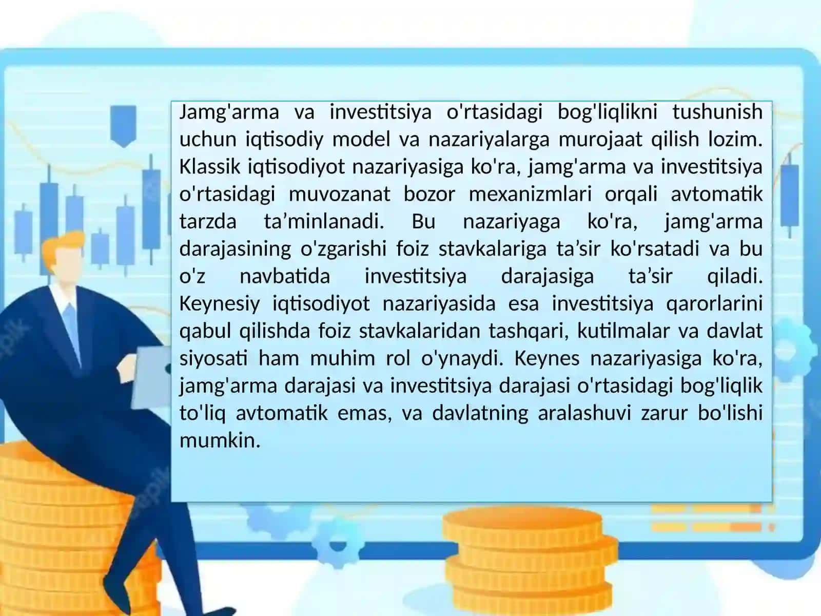 Jamg'arma va Investitsiyalar 3