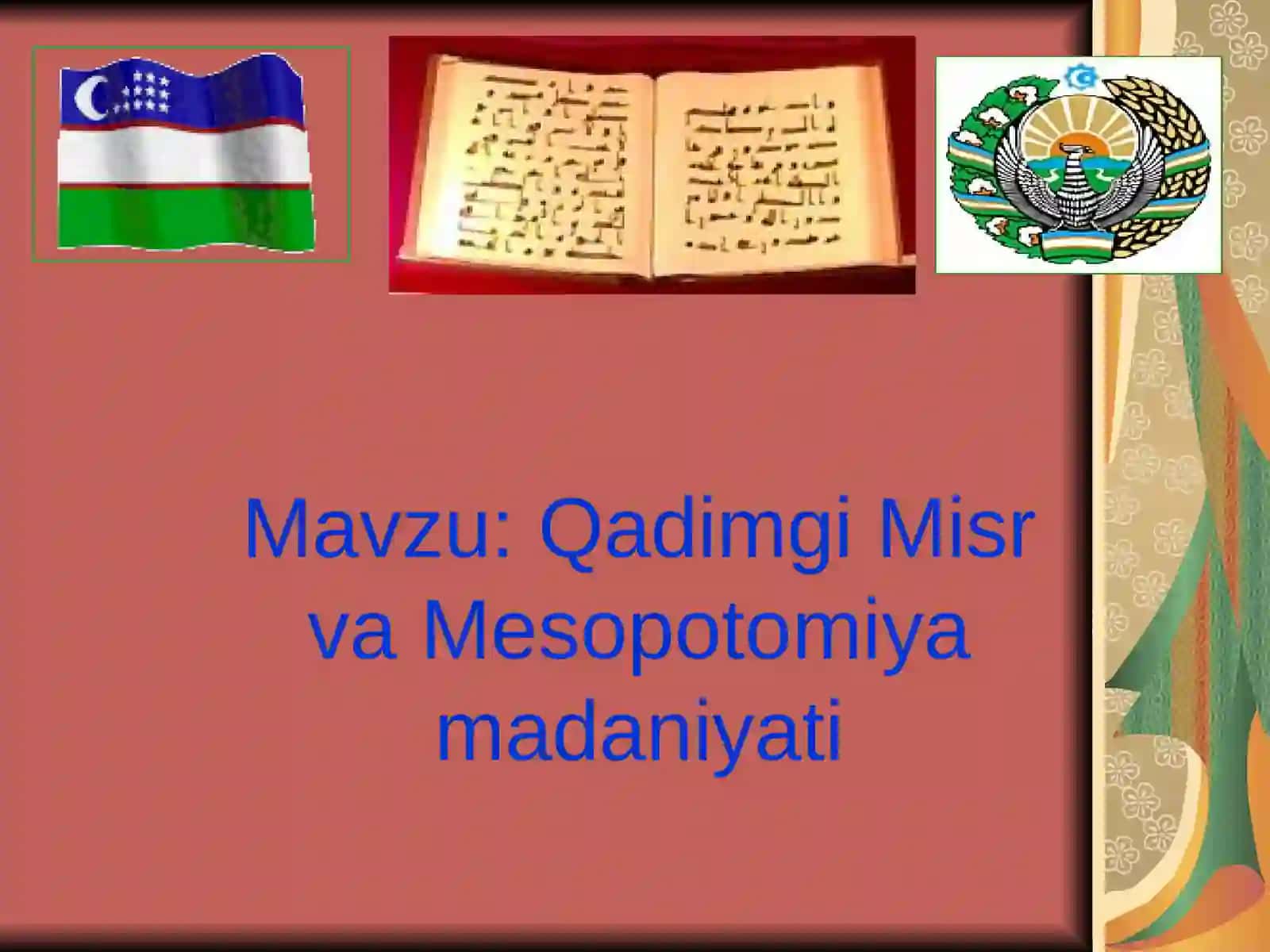 Qadimgi Misr va Mesopotomiya madaniyati 3