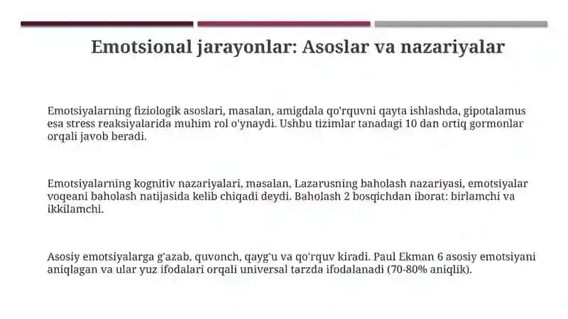 Xissiyot va iroda jarayonlari 3